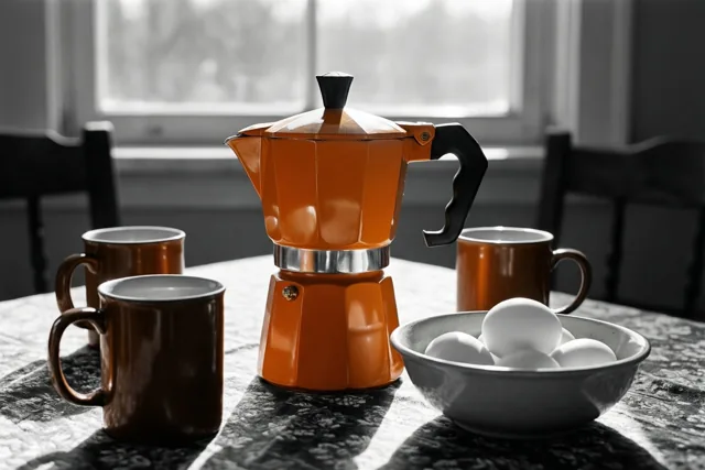 Ochtendzon op servies van toen