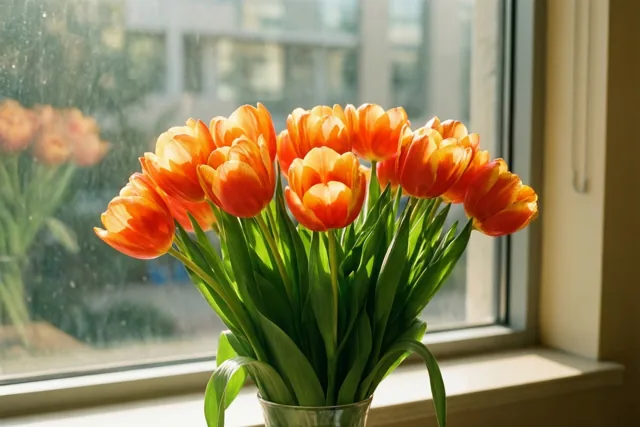 Oranje bloemen, lieve gedachten