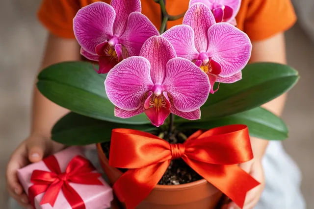 Mama, een orchidee met strik
