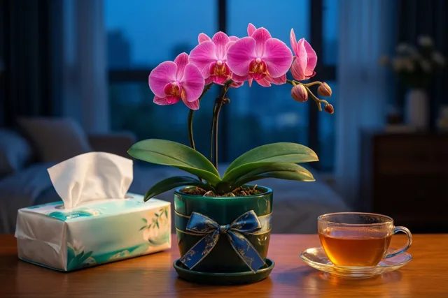 Een orchidee waakt mee
