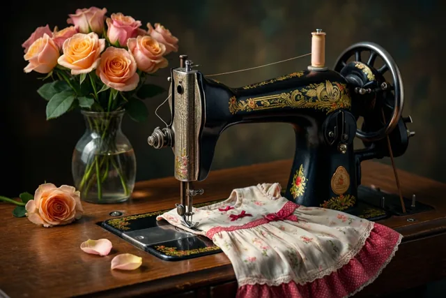Mama, rozen bij je naaimachine