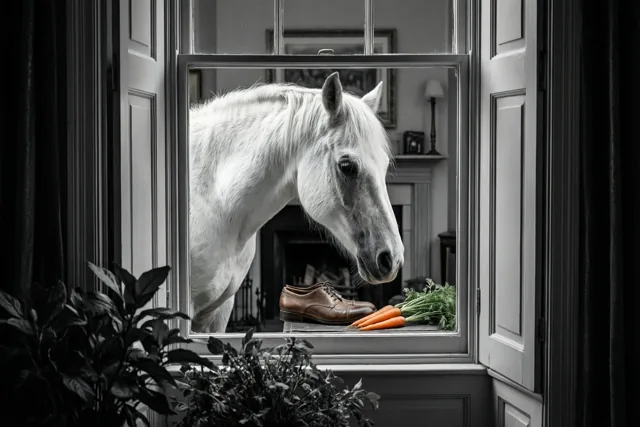 Wortelbezoek van het sinterklaaspaard
