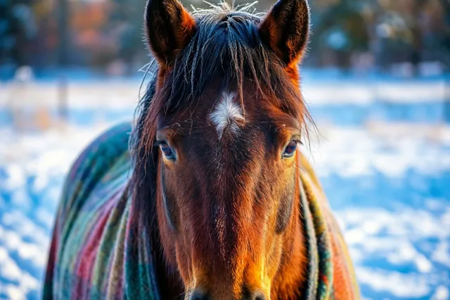 Winterkleur voor een paard