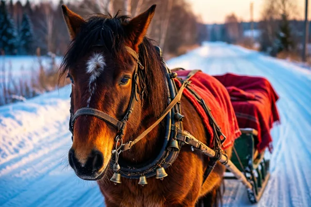 Een paard brengt kerstsfeer