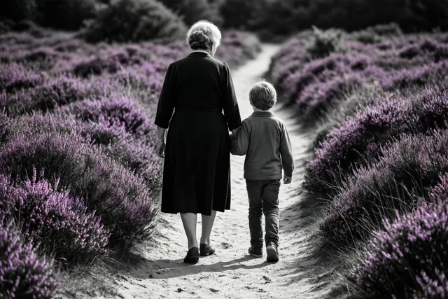 Paars geluk met oma