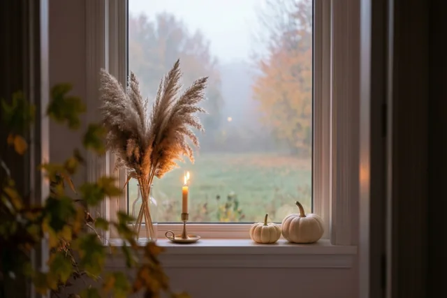 Herfstlicht op de vensterbank