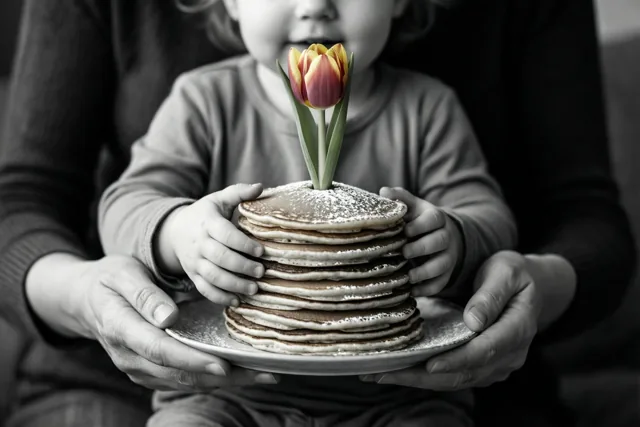 Een pannenkoekenboeket voor mama