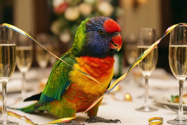Een papegaai op je feest