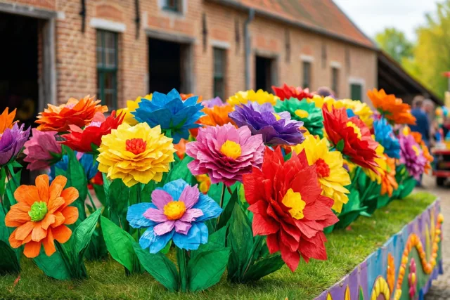 Carnavalsbloemen aan de hoeve