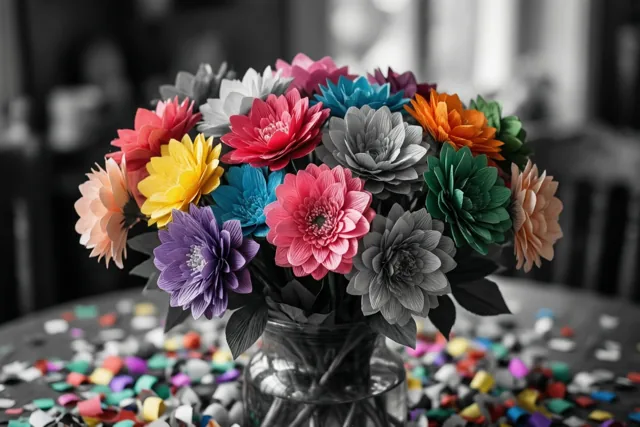 Papieren bloemen echte feestpret