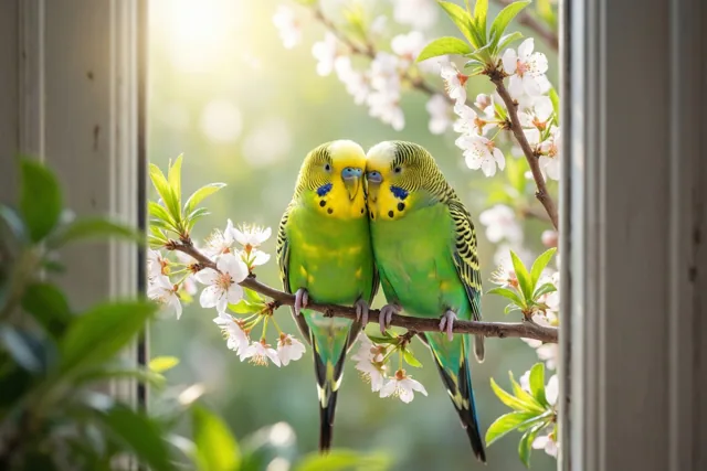 Zomaar twee lieve parkietjes