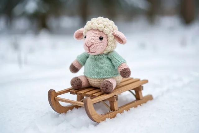 Een schaapje op winteruitstap