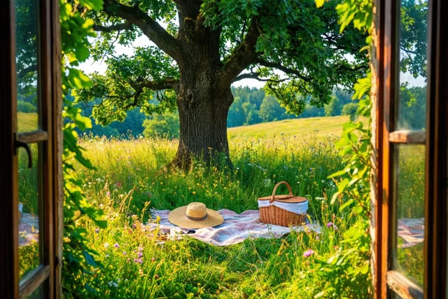 Uitzicht op een luie zomerdag