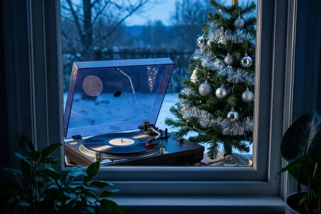 Een plaatje bij de kerstboom
