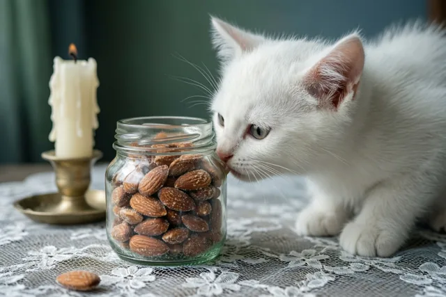Poesje ontdekt de doopsuiker