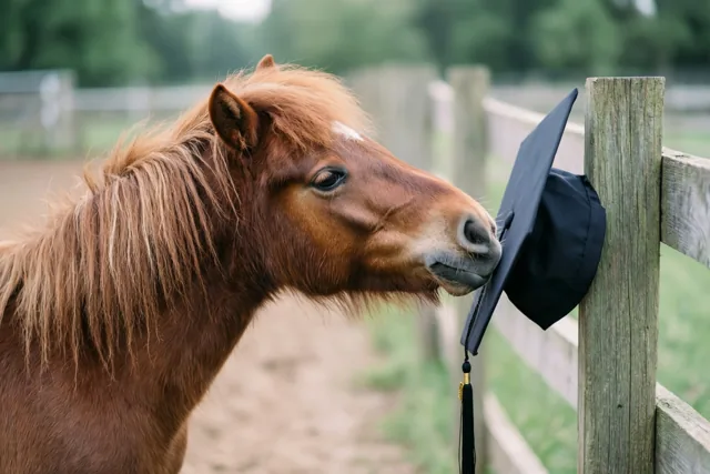 Een pony voor de geslaagde