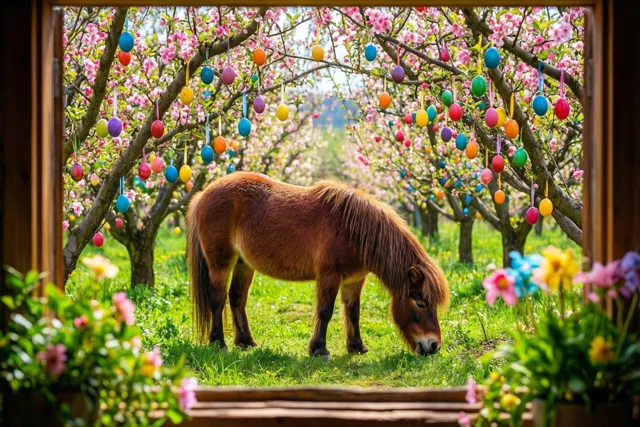 Paasuitzicht met een pony