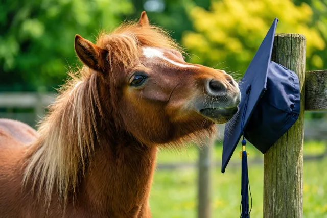 Pony keurt je afstudeerhoed