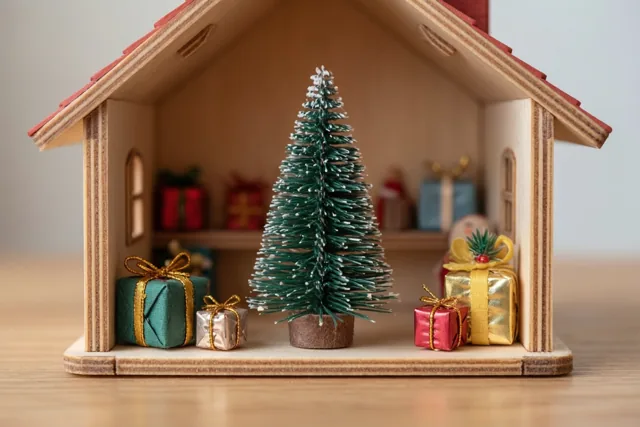 Kerst in een poppenhuis