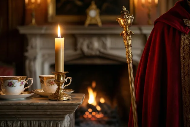 Sinterklaas bij de haard
