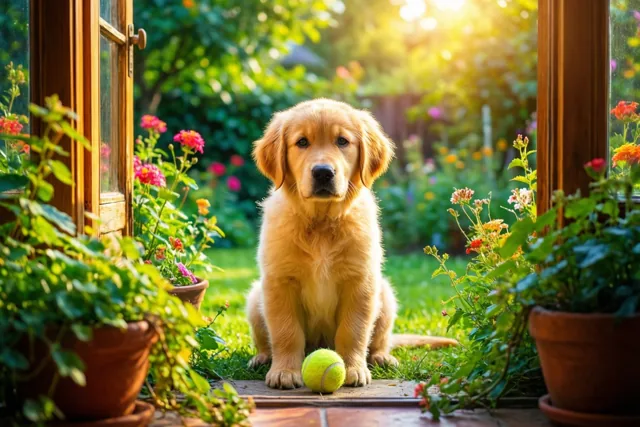 Een puppy wacht op gezelschap