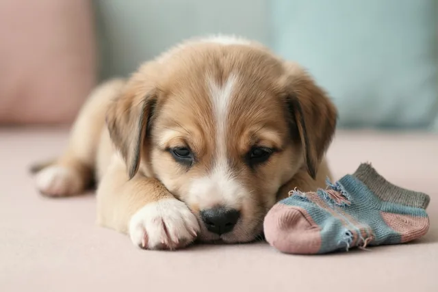 Puppy met een klein hartje