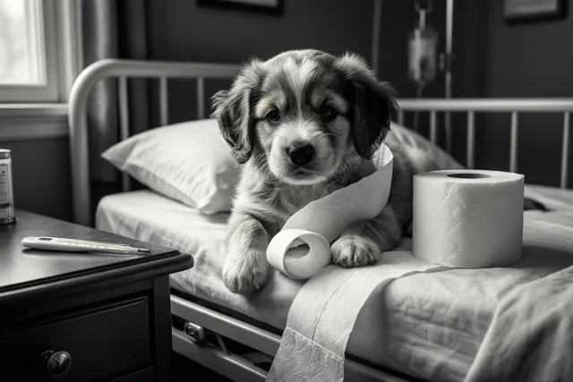 Pup heeft zich goed ingepakt