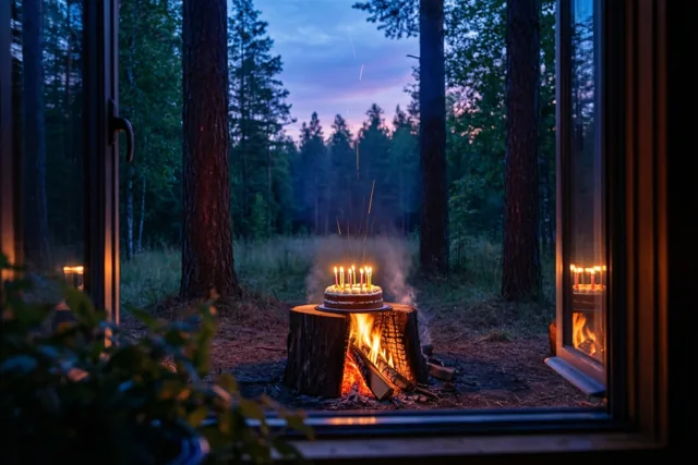 Een warme verjaardag in het bos