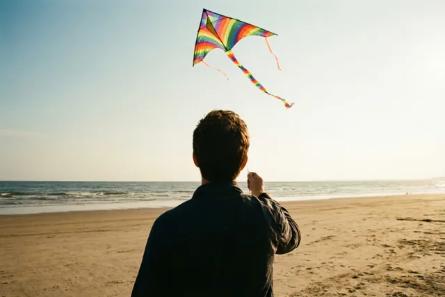 Regenbooggroetjes van het strand