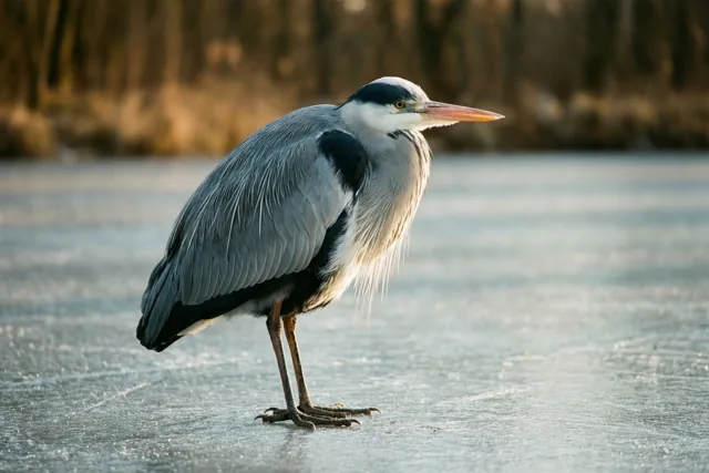 Reiger in de winterstilte
