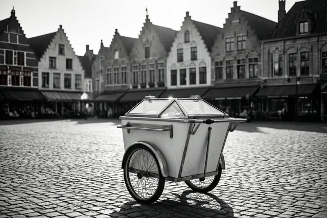 Ijsjestijd op het dorpsplein