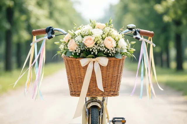 Feestelijk rozenritje op de retrofiets