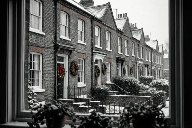 Een kerstgroet vanachter het raam
