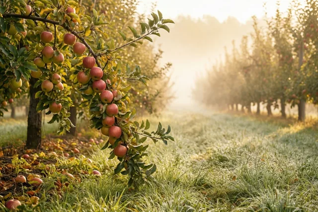 Oogstgeluk tussen de appelbomen