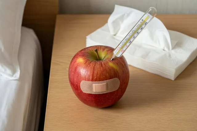 Zelfs de appel is ziek