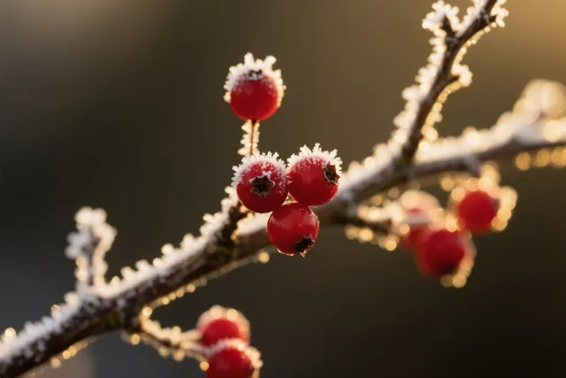 Rood in het winterlicht