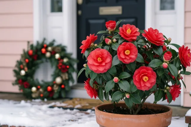 Cameliarood voor een warme Kerst