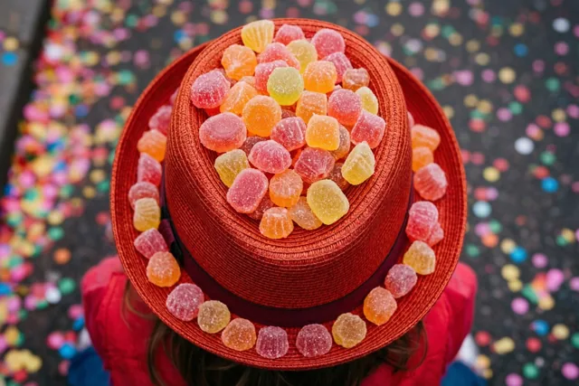 Carnaval onder een snoephoed