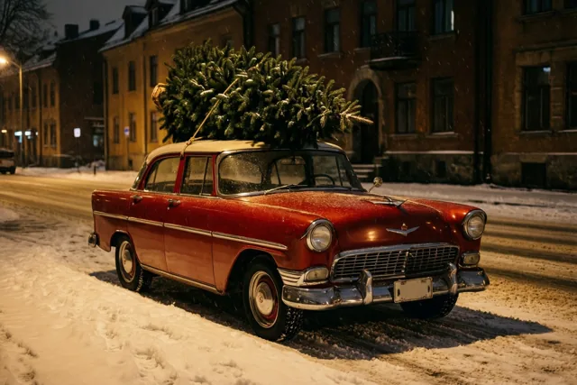 De oldtimer in de kerstnacht