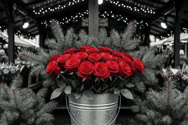 Rode rozen kleuren Kerst