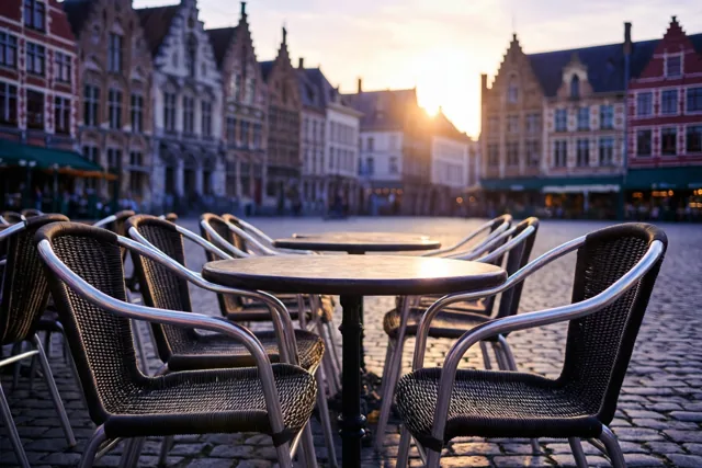 Een terrasje in het goud