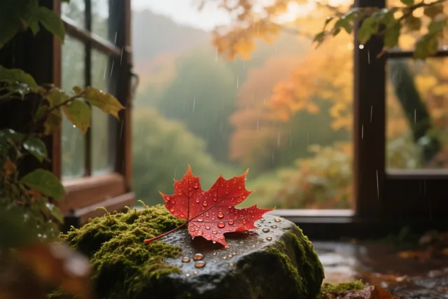 Herfst bij het raam