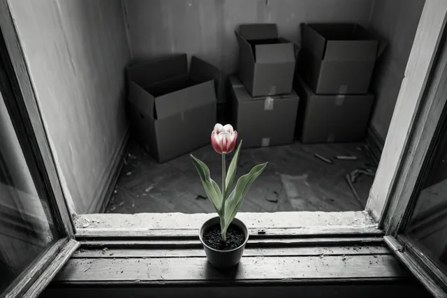 Eén bloem blijft nog even