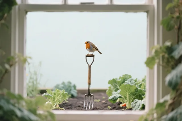 Een kleine bezoeker in de moestuin