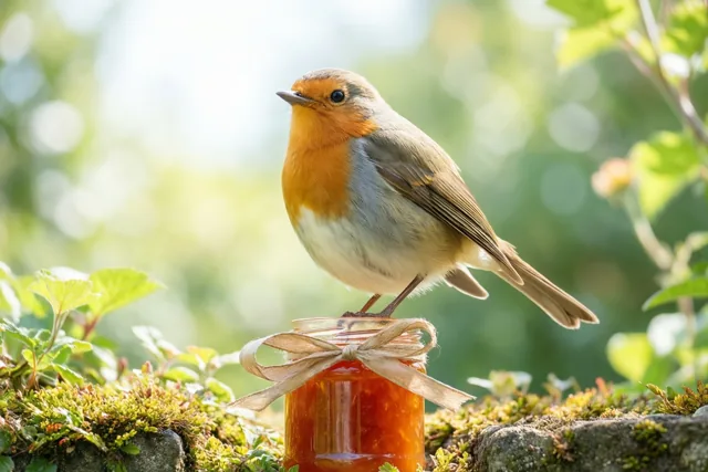 Een potje dank met vogelbezoek