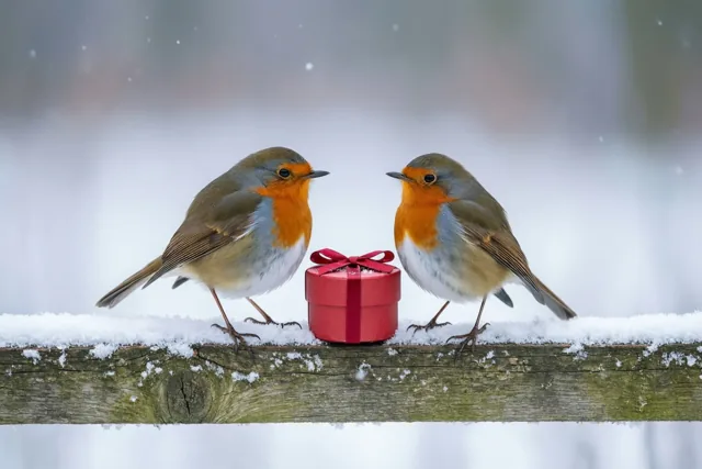 Samen warm in de sneeuw