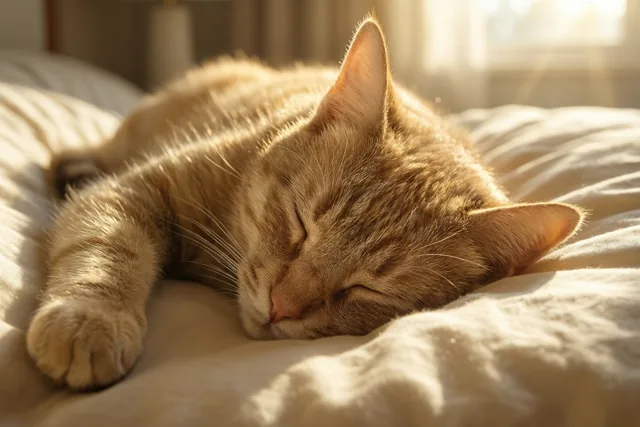 Deze kat slaat de ochtend over