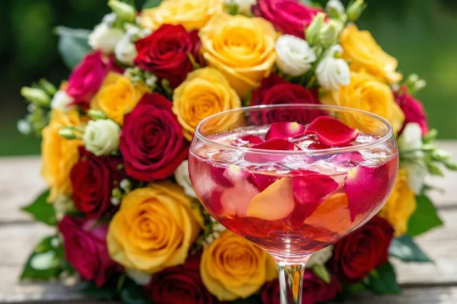 Rozen in jullie feestglas