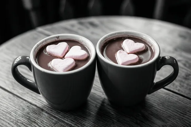 Roze hartjes, warme liefde