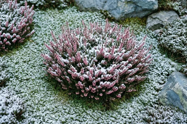 Een wintergroet in heideroze